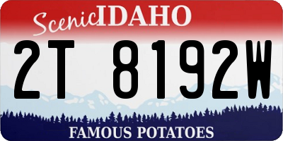 ID license plate 2T8192W