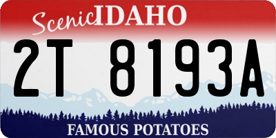 ID license plate 2T8193A
