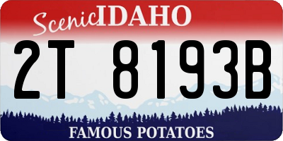 ID license plate 2T8193B