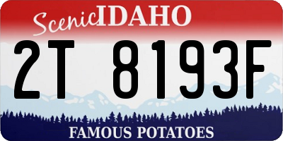ID license plate 2T8193F