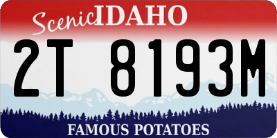 ID license plate 2T8193M