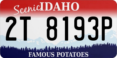 ID license plate 2T8193P