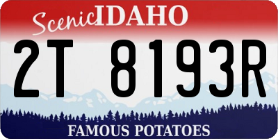 ID license plate 2T8193R