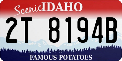 ID license plate 2T8194B