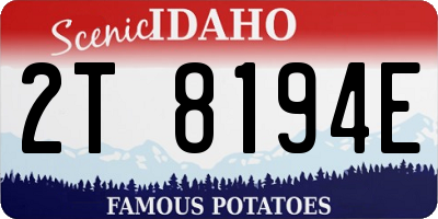 ID license plate 2T8194E