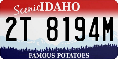 ID license plate 2T8194M