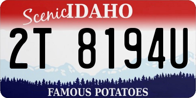 ID license plate 2T8194U