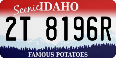 ID license plate 2T8196R