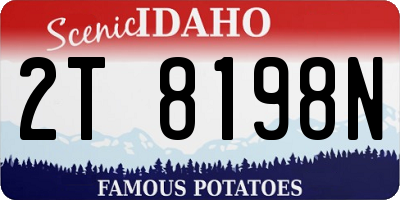 ID license plate 2T8198N
