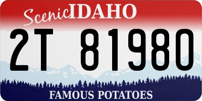 ID license plate 2T8198O