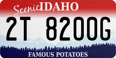 ID license plate 2T8200G