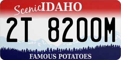 ID license plate 2T8200M
