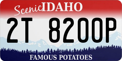 ID license plate 2T8200P