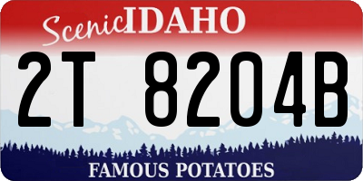 ID license plate 2T8204B