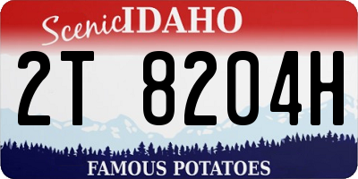 ID license plate 2T8204H
