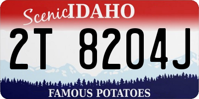 ID license plate 2T8204J