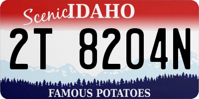ID license plate 2T8204N