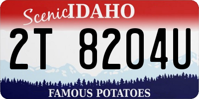 ID license plate 2T8204U
