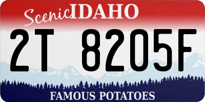 ID license plate 2T8205F