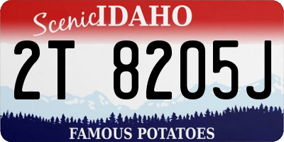 ID license plate 2T8205J
