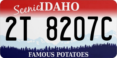 ID license plate 2T8207C