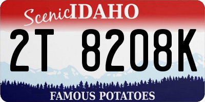 ID license plate 2T8208K