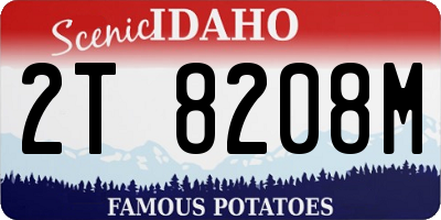 ID license plate 2T8208M