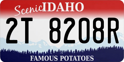 ID license plate 2T8208R