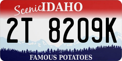 ID license plate 2T8209K