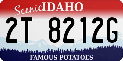 ID license plate 2T8212G
