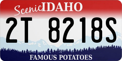 ID license plate 2T8218S