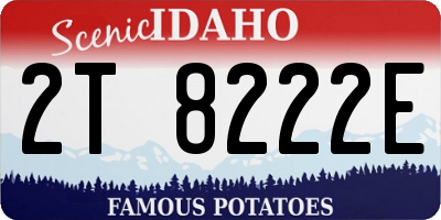 ID license plate 2T8222E
