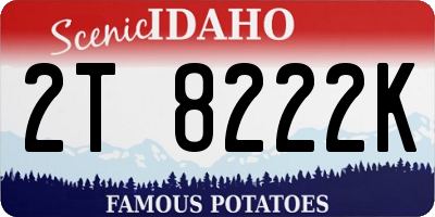 ID license plate 2T8222K