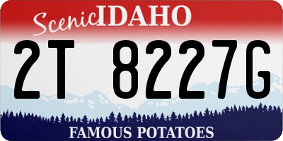 ID license plate 2T8227G