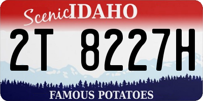 ID license plate 2T8227H