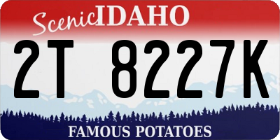 ID license plate 2T8227K