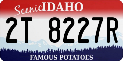 ID license plate 2T8227R