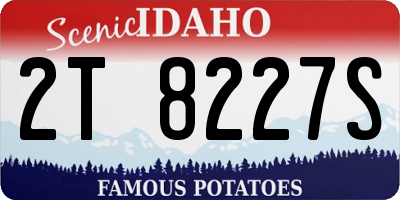 ID license plate 2T8227S