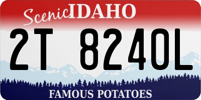 ID license plate 2T8240L