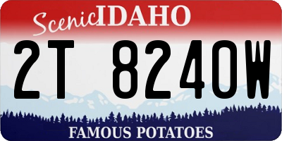 ID license plate 2T8240W