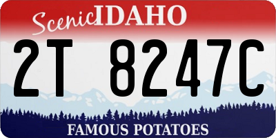 ID license plate 2T8247C