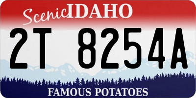 ID license plate 2T8254A