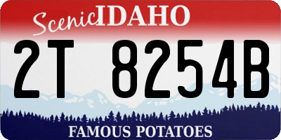 ID license plate 2T8254B