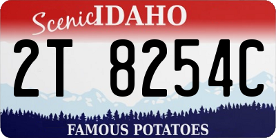 ID license plate 2T8254C