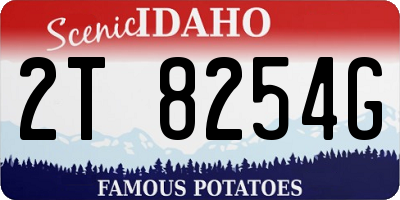 ID license plate 2T8254G