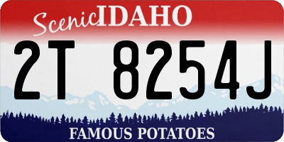 ID license plate 2T8254J