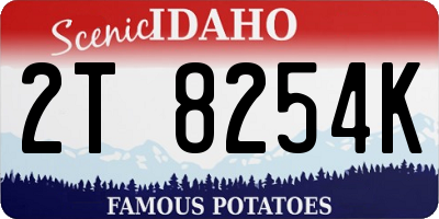 ID license plate 2T8254K
