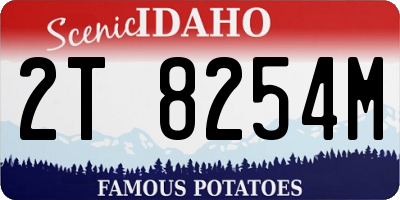 ID license plate 2T8254M