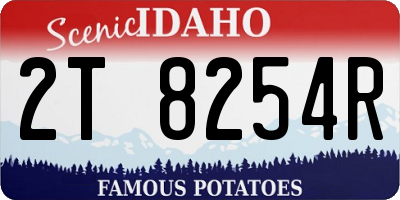 ID license plate 2T8254R