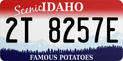 ID license plate 2T8257E
